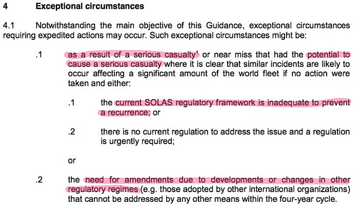 Exceptional cicumstances for four year cycle